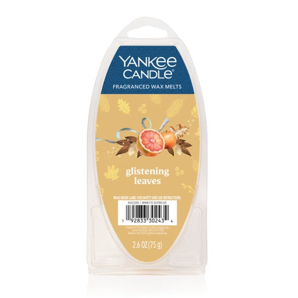 Yankee Candle Glistening Leaves Fragranced Wax Melts, 6 Wax Spheres per Package, Pack of 4 (24 Cubes Total)