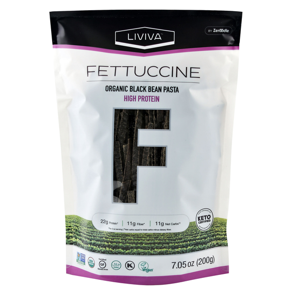 Liviva Organic Black Bean Pasta, Fettuccine, 7.05 OZ (Pack of 1)