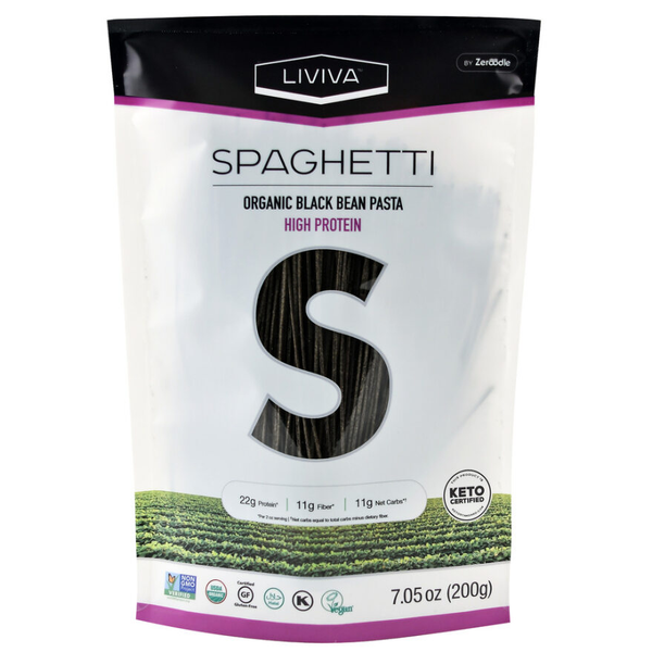 Liviva Organic Black Bean Pasta, Spaghetti, 7.05 OZ (Pack of 1)