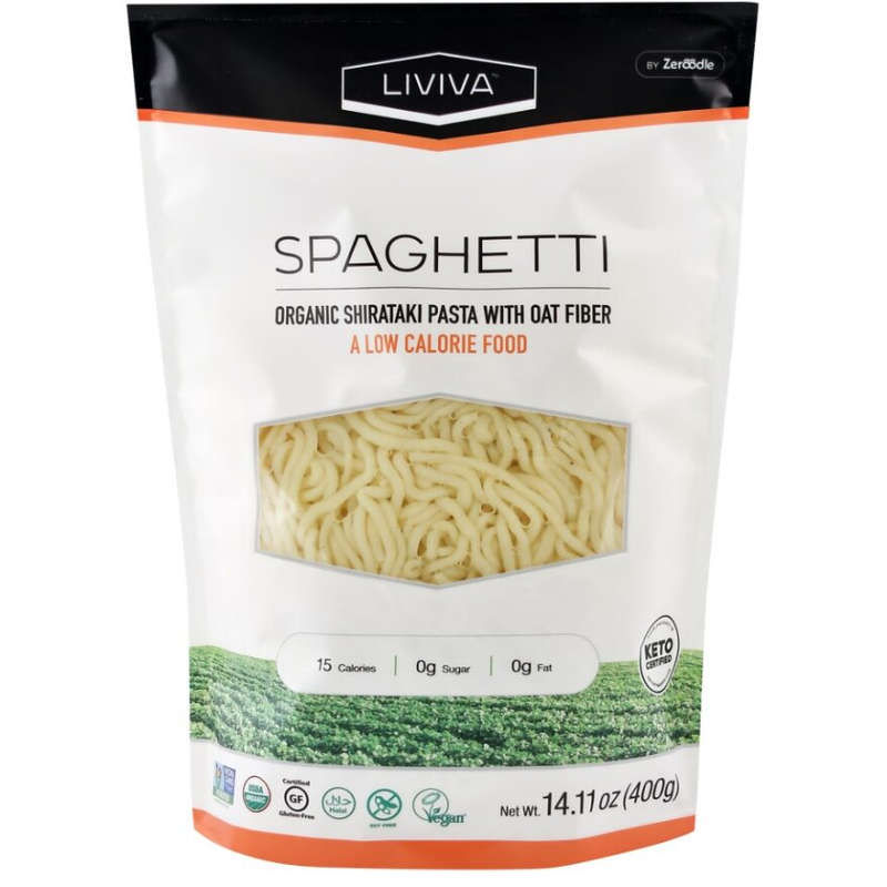 Liviva Organic Shirataki Pasta, Spaghetti with Oat, 14.11 OZ (Pack of 1)