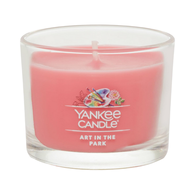 Yankee Candle Signature Votive Mini Candle Jar, Art in the Park Scent, Natural Soy Wax Blend Candle with Natural Fiber Wick, 1.3 OZ Glass Jar (Pack of 4)