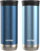 Contigo Byron 2.0 Stainless Steel Travel Mug with SNAPSEAL™ Lid and Grip, Blueberry & Glacier, 20 oz (Pack of 2)