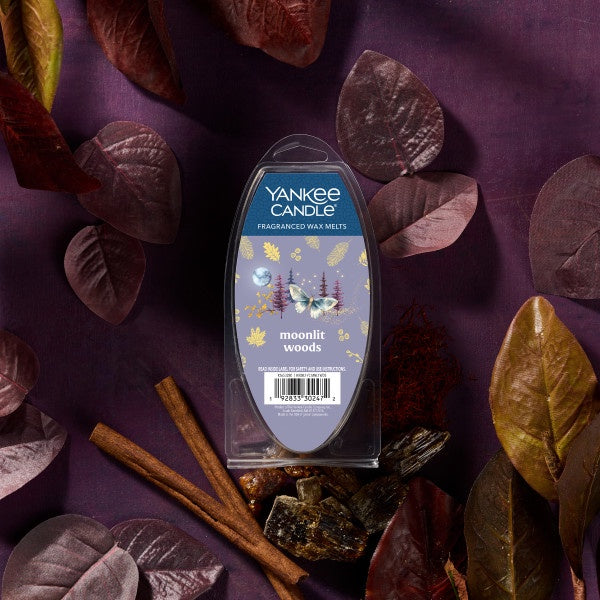 Yankee Candle Moonlit Woods Fragranced Wax Melts, 6 Wax Spheres per Package, Pack of 4 (24 Cubes Total)