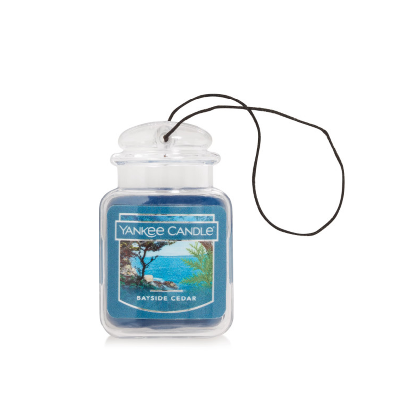 Yankee Candle Car Air Fresheners, Hanging Car Jar Ultimate, Neutralizes Odors Up To 30 Days, Bayside Cedar, 0.96 OZ (Pack of 6)