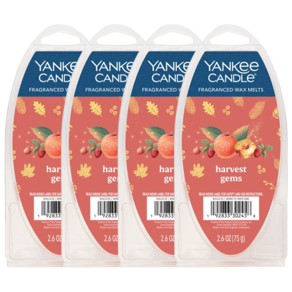 Yankee Candle Harvest Gems Fragranced Wax Melts, 6 Wax Spheres per Package, Pack of 4 (24 Cubes Total)