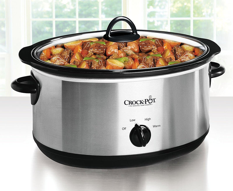 Crock-Pot 7-Quart Manual Slow Cooker, Stainless Steel, 1 CT