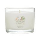 Yankee Candle Signature Votive Mini Candle Jar, Coconut Beach Scent, Natural Soy Wax Blend Candle with Natural Fiber Wick, 1.3 OZ Glass Jar (Pack of 6)