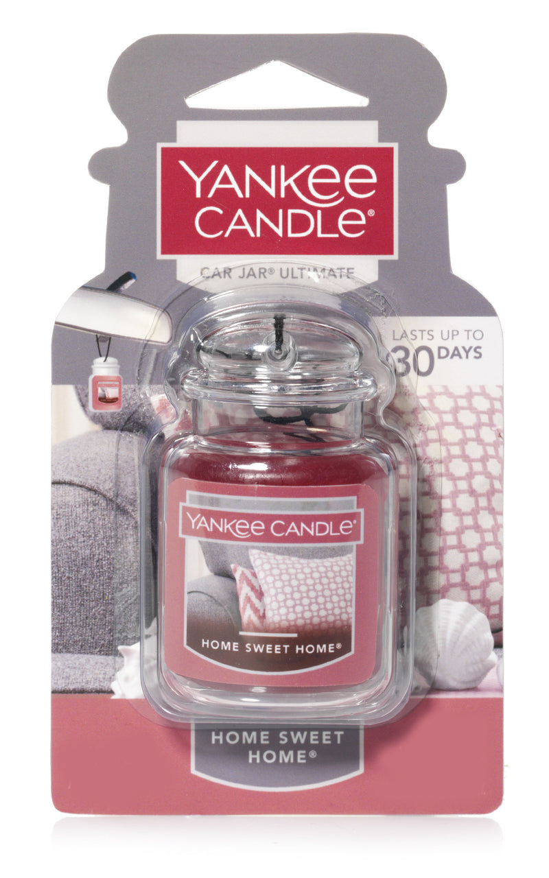 Yankee Candle Car Air Fresheners, Hanging Car Jar Ultimate, Neutralizes Odors Up To 30 Days, Home Sweet Home, 0.96 OZ (Pack of 4)