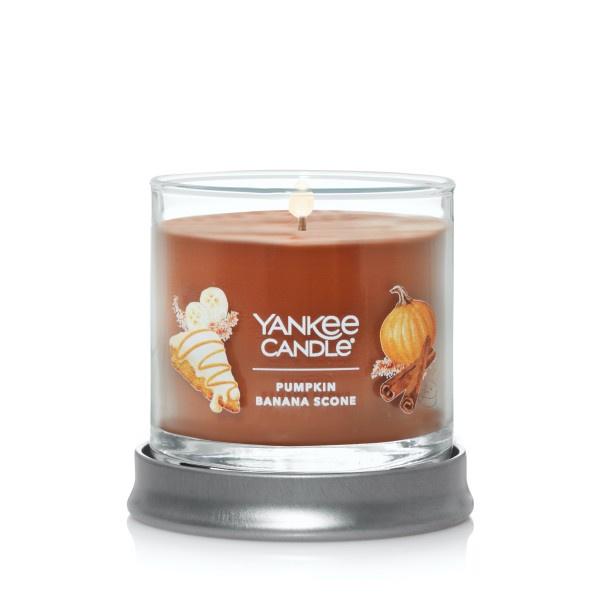 Yankee Candle Small Tumbler Scented Single Wick Jar Candle, Pumpkin Banana Scone, Over 20 Hours of Burn Time, 4.3 Ounce (Pack of 4)