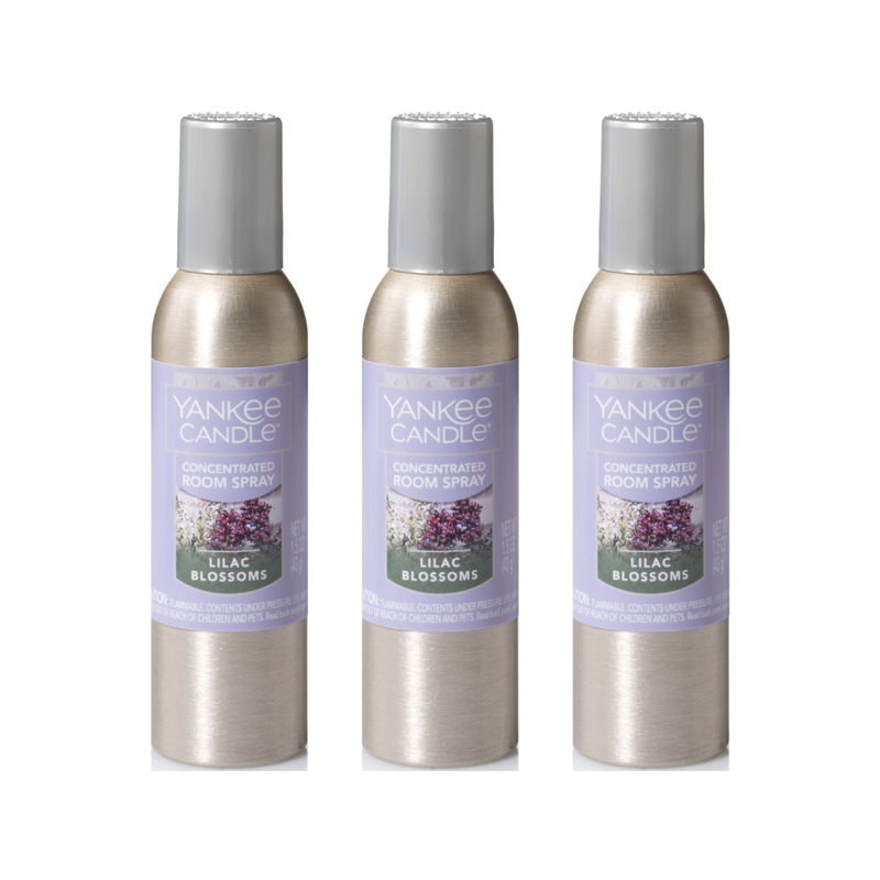 Yankee Candle Concentrated Air Freshener Room Spray, Odor Eliminator for Home, Bathroom, Lilac Blossoms, 1.5 Oz (Pack of 3)