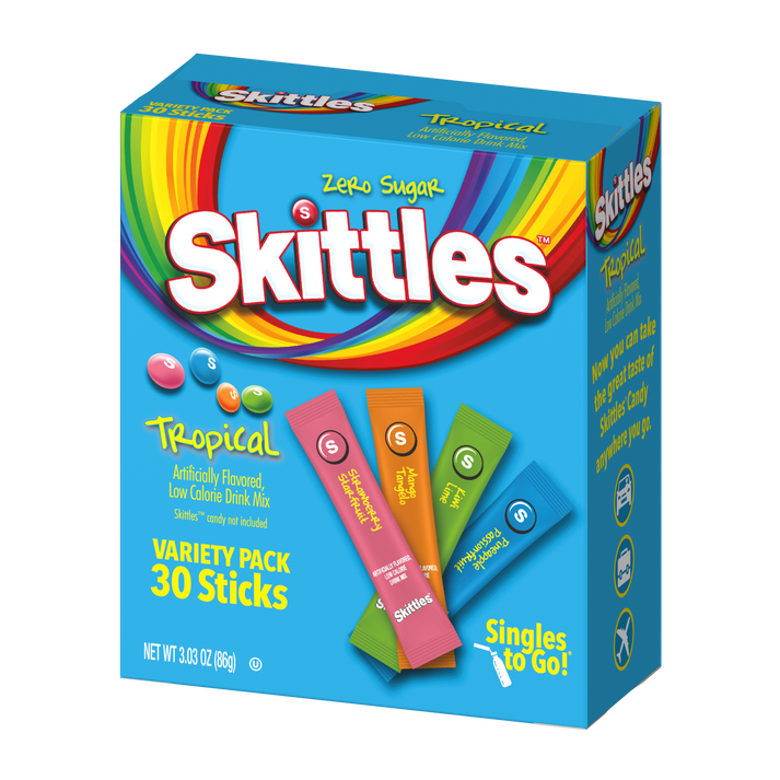 Skittles  Singles To Go Tropical Variety Pack, 30 PC, 1 CT