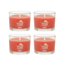 Yankee Candle Signature Votive Mini Candle Jar, Spiced Pumpkin Scent, Natural Soy Wax Blend Candle with Natural Fiber Wick, 1.3 OZ Glass Jar (Pack of 4)