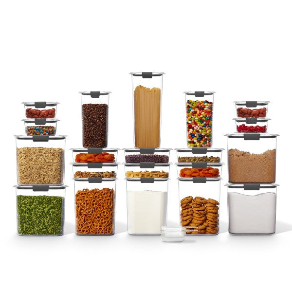 Rubbermaid Brilliance Pantry Food Storage Containers, 8 Piece + 20 Piece Set (28 pieces total)