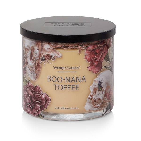 Yankee Candle 3-Wick Decorative Scented Candle, Boo-Nana Toffee, 14.5 Ounce