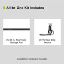 Rubbermaid Garage FastTrack Bike Kit, 3-Piece Bike Kit, Black/Grey