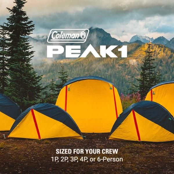 Coleman PEAK1 4-Person Backpacking Tent, Marigold Dark Stone