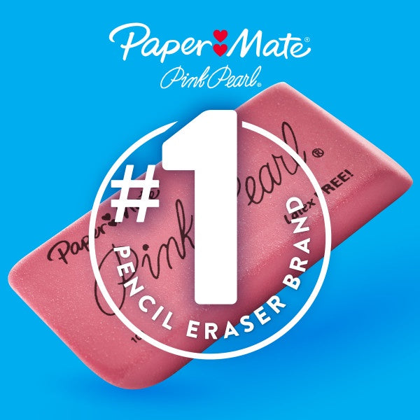 Paper Mate Pink Pearl Erasers, Large, 3 Count