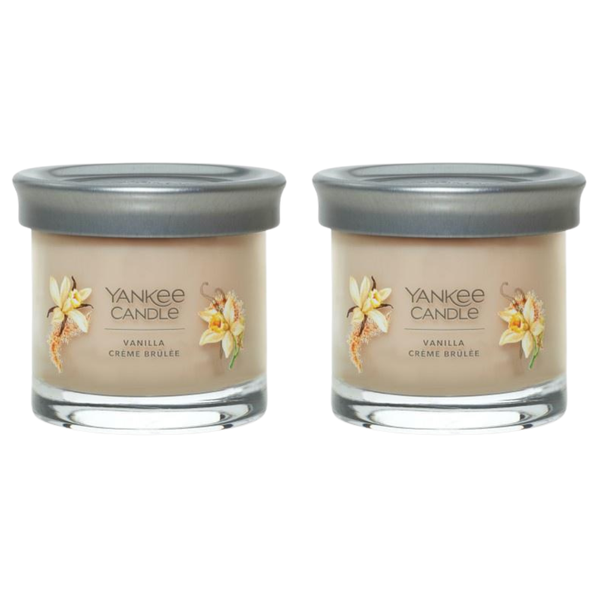 Yankee Candle Small Tumbler Scented Single Wick Jar Candle, Vanilla Creme Brulee, Over 20 Hours of Burn Time, 4.3 Ounce (Pack of 2)