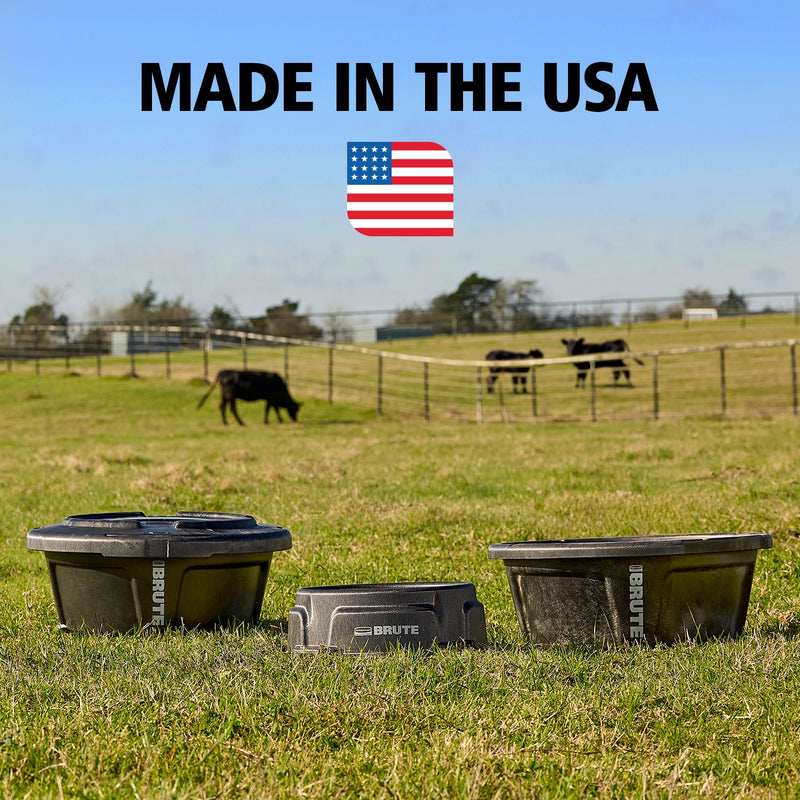 BRUTE Animal Pan Feeder, 1.25 Gallon, Pack of 3