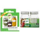 Ball Craft & Label Mini Jar Kit, 4 OZ Glass Jars (4 CT x9) With 60 Labels Variety Pack