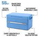 Coleman Snap 'N Go 55-Quart Collapsible Hard Cooler, DayDream Blue