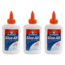 Elmer's Glue-All Multi-Purpose Liquid Glue, Extra Strong, Great for Making Slime, 1 Gallon, Pack of 3