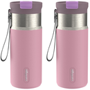 Contigo Kids DualSip Compact Leakproof Insulated Water Bottle with 2-Way Lid, Lunar Petal, 16 Ounce