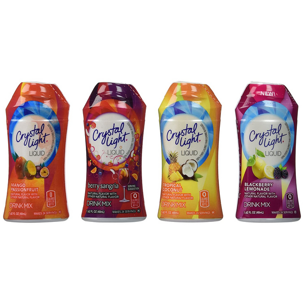 Crystal Light Drink Mix Variety Pack, 1 Mango Passionfruit, 1 Berry Sangria, 1 Tropical Coconut, 1 Blackberry Lemonade, 4 CT , 1.62 FL OZ - Trustables