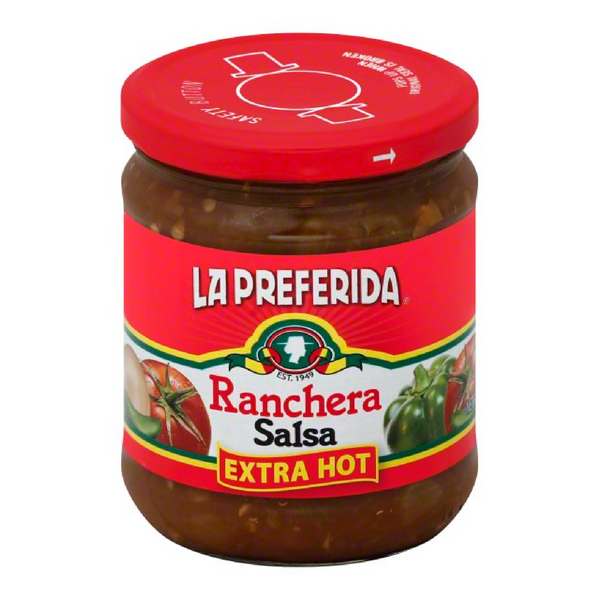La Preferida Ranchera Salsa, Thick and Chunky, Extra Hot, 16 OZ - Trustables
