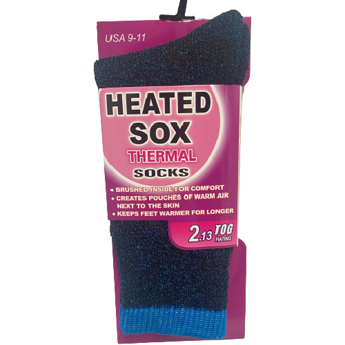 Blue Heated Sox Thermal Socks for Women - Trustables