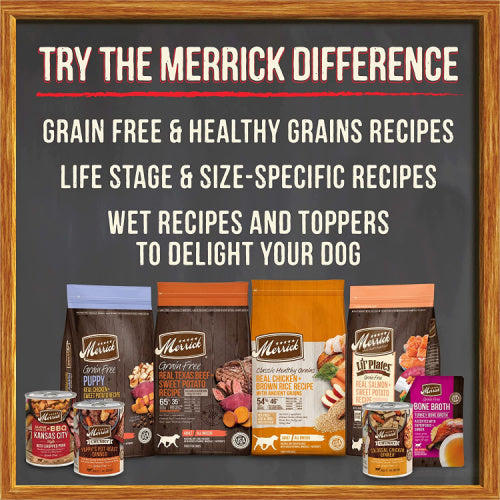 Merrick Grain Free Dry Dog Food Real Bison, Beef & Sweet Potato Recipe, 4 LB