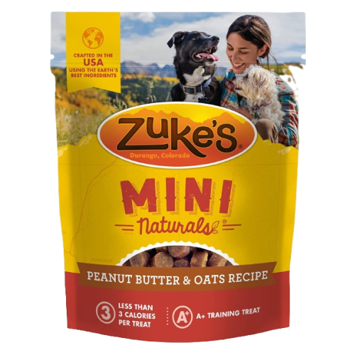 Zuke’s Mini Naturals Peanut Butter & Oats Recipe Adult Dog Training Treats, Tender Mini Bites w/Vitamins & Minerals, 16 Ounce