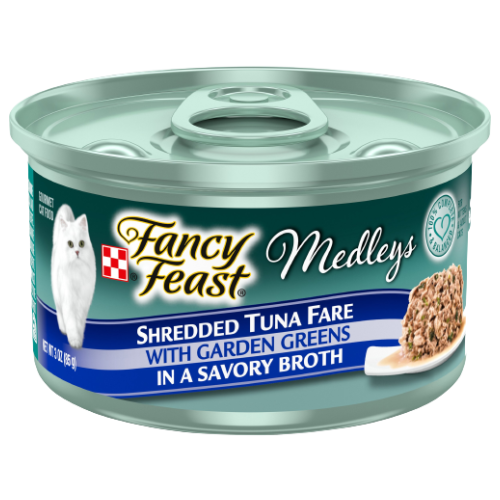 Purina Fancy Feast Medleys Shredded Tuna Fare With Garden Greens Adult Wet Cat Food, 3 OZ