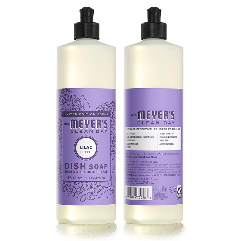 Mrs. Meyer's Lilac Kitchen Set, Dish Soap, Hand Soap, and Multi-Surface Cleaner, Lilac, 1 CT - Trustables