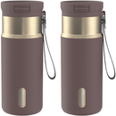 Contigo SnapSeal Vacuum-Insulated Stainless Steel Travel Mug, Terra Champagne, 16 Ounce (2 Pack)