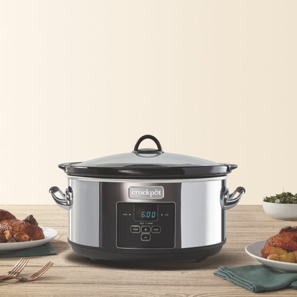 Crock-Pot 7-Quart Programmable Slow Cooker, Platinum, 1 CT