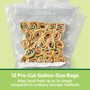 FoodSaver Gallon Pre-Cut Vacuum Seal Bags, Easy Use Vacuum Storage Bags, Align to Seal and Tear to Open Vacuum Sealer Storage Bags, 12-Count, Pack of 2 (24 Bags total)