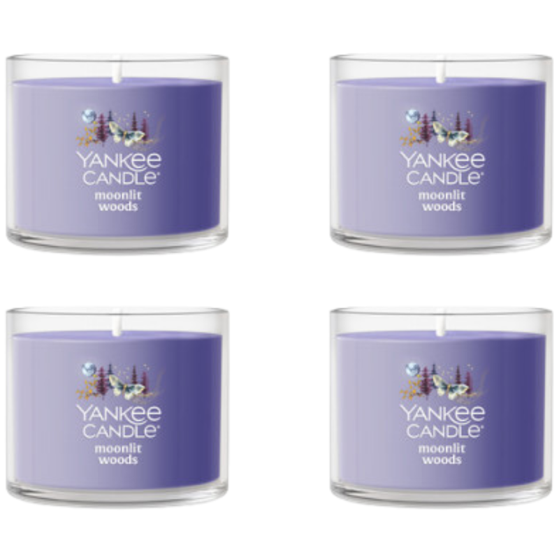 Yankee Candle Minis Votive Jar, Moonlit Woods, 1.3 OZ (Pack of 4)