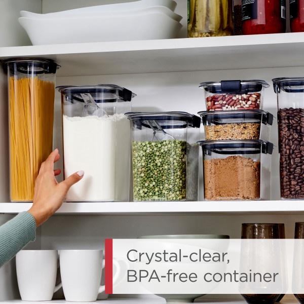 Rubbermaid Brilliance Pantry, Clear & Airtight Food & Pantry Storage Containers, 7 Piece Set (2-Pack)