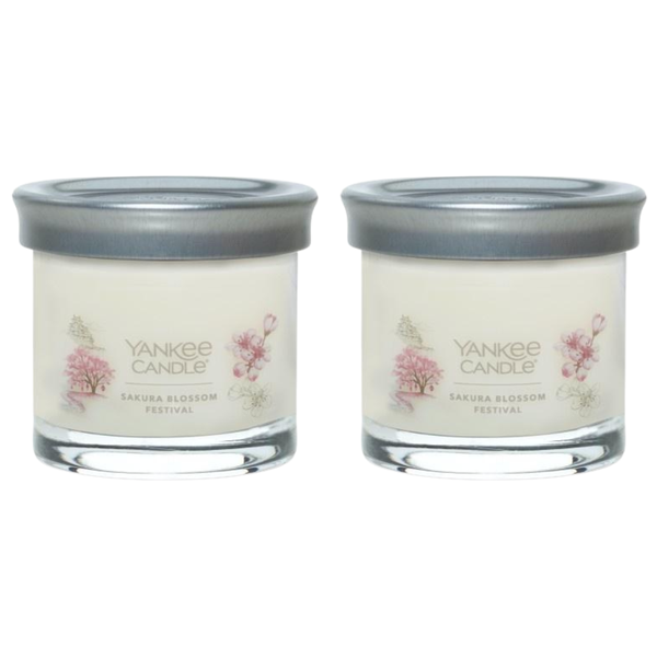 Yankee Candle Small Tumbler Scented Single Wick Jar Candle, Sakura Blossom Festival, Over 20 Hours of Burn Time, 4.3 Ounce (Pack of 2)