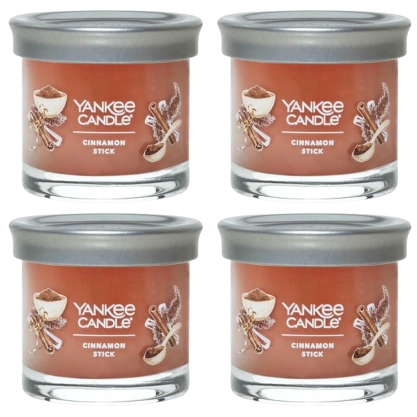 Yankee Candle Small Tumbler Scented Single Wick Jar Candle, Cinnamon Stick, Over 20 Hours of Burn Time, 4.3 Ounce (Pack of 4)