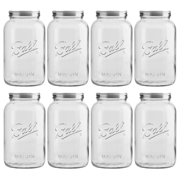 Ball Decorative Glass Mason Jar, Gallon Size, 128 OZ, (Pack of 8)