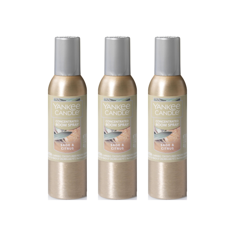 Yankee Candle Concentrated Air Freshener Room Spray, Odor Eliminator for Home, Bathroom, Sage & Citrus, 1.5 Oz (Pack of 3)