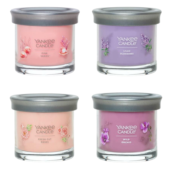 Yankee Candle Small Tumbler Jar Candles, Blissful Bouquet Variety Pack, 4 Ounce, (Pack of 4)