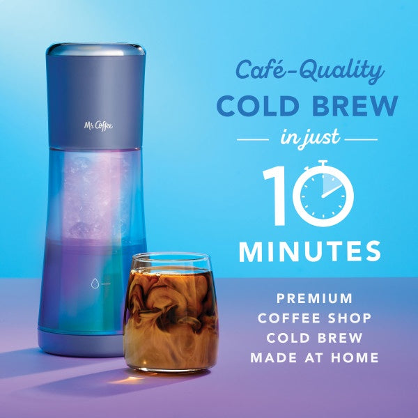 Mr. Coffee Express Cold Brew Coffee Maker, 10-Minute Cold Brew Coffee Machine, Indigo, 1 CT