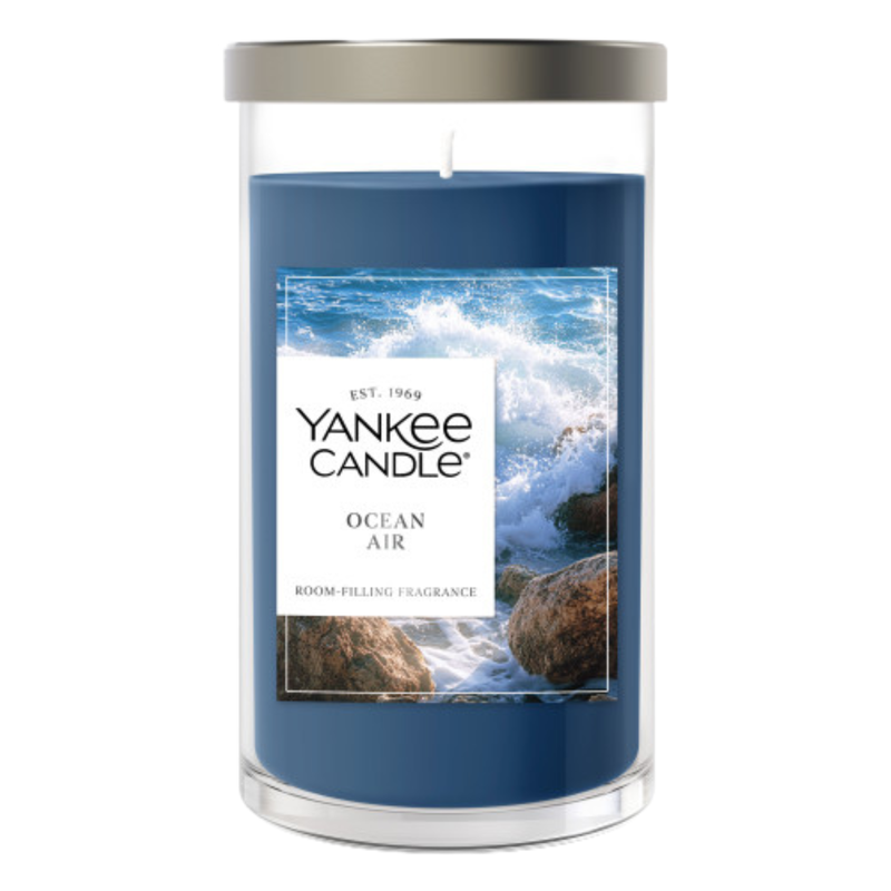 Yankee Candle Medium Pillar Scented Candle, Ocean Air, 14.25 oz (2-Pack)