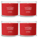 Yankee Candle Signature Votive Mini Candle Jar, Cherries on Snow, Natural Soy Wax Blend Candle with Natural Fiber Wick, 1.3 OZ Glass Jar (Pack of 4)