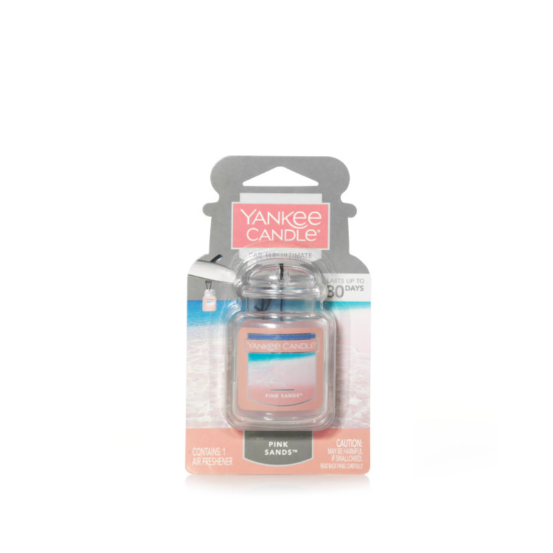 Yankee Candle Car Air Fresheners, Hanging Car Jar Ultimate, Neutralizes Odors Up To 30 Days, Pink Sands, 0.96 OZ (Pack of 6)