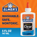 Elmer's Liquid School Glue, Clear Glue, Washable, Great for Making Slime, 5 Ounces, Pack of 3