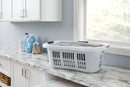 Rubbermaid Large Hip-Hugger Laundry Basket/Hamper 1.5-Bushel White Stackable Storage